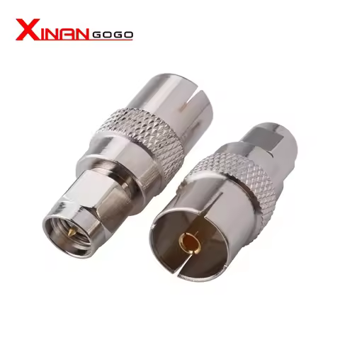 Xinangogo Coaxial Adapter SMA Male Plug to IEC TV Female Jack Straight Connector Nickel plated For T