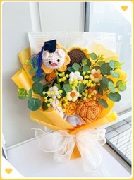 (多款現貨) 針織花 鉤織花 手工 多款卡通人物 pokemon 比卡超 皮卡丘 pikachu 寵物小精靈 卡比獸 獅子仔 七色bb 太陽花 紫玫瑰 粉紅玫瑰 向日葵 薔薇花 康乃馨 鬱金香 泡芙花