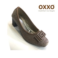 OXXO รองเท้าคัทชู ทรงหัวมน ใส่ทำงาน ใส่เรียน ส้นสูง2นิ้ว วัสดุหนังพียู ส้นพียู ใส่สบาย พื้นนิ่ม น้ำหนักเบาX82040
