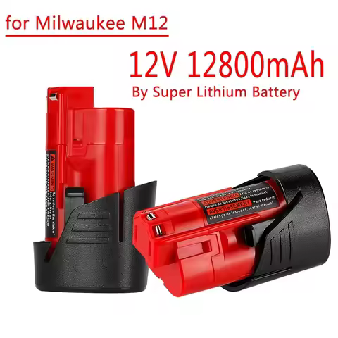 12V Milwaukee Battery 12.8Ah Compatible with Milwaukee M12 XC 48-11-2410 48-11-2420 48-11-2411 12-Vo
