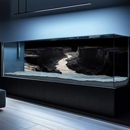 HD Canyon Black Fish Tank Background Sticker Three-Dimensional Aquarium Stream Tank Grass Tank Backg
