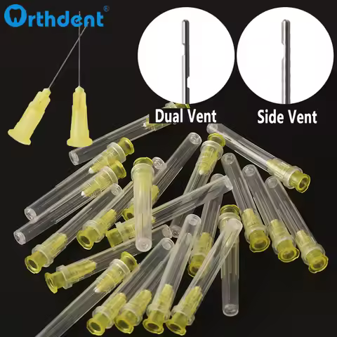 100Pcs Dental Endo Irrigation Needle Tip Root Canal Washing End-Closed Side-Vent 30G Syringe Endodon