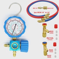 Air Condition Gauge Set For R410A R22 R134a R404A Refrigerants Manifold Gauge Manometer Valve 800psi/500psi with Visual Mirror