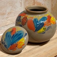 手繪陶罐 手工繪製 心曲茶葉罐 茶倉 密封罐