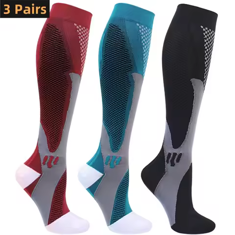 S-XXL 3 Pairs Pack/Socks Compression Socks 30 Mmhg Fit For Medical Edema Diabetes Varicose Veins Run