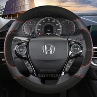 Suede Cow Leather Car Steering Wheel Cover For Honda Accord 9 2013-2017 Crosstour 2013-2015 Odyssey 