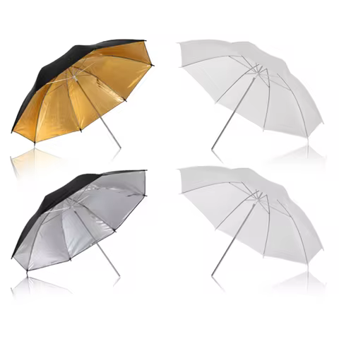 Umbrella Reflective Photo Studio Set 33 ' 84 cm Silver White Soft Light Umbrella + Dual-use 4 Pieces