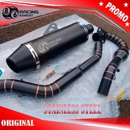 Racingknalpot klx crf dtracker wr155 Original 86 racing exhaust full black/ black matte