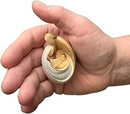 Herzmensch Miniature Holy Family Painted Ash Wood - 6 cm - Crafts from Val Gardena for Christmas as 