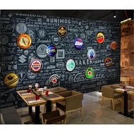 Custom Retro Hand Painted Beer Wall Paper 3D Night Club Bar KTV Industrial Decor Mural Oktoberfest P