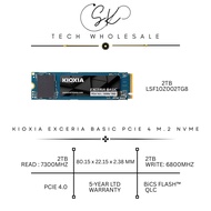 [SK TECH] KIOXIA EXCERIA BASIC PCIE 4.O 2TB M.2 NVME SSD R: 7300MB/S W: 6800 MB/S (LSF10Z002TG8) 5-Y