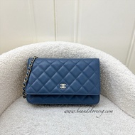 (Brand new) Chanel Classic Wallet on Chain WOC in Deep Blue Caviar and GHW