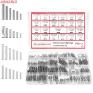 ARMARIO 300PCS/box Compression Spring Assortment Kit, Tension Spring 304 Stainless Steel Small Sprin