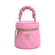 粉色牛皮 Mini 圓筒 手提包 無卡【CHANEL 香奈兒】