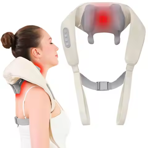 Shiatsu Neck Massager for Deep Tissue Cordless Neck and Shoulder Massager with Heat 4D Deep Electric