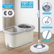ORANGE pelan lantai 1 set murah alat pel lantai praktis spin mop pel putar otomatis pel mop putar