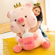นุ่มน่ารักCrown Pig Stuffed toyตุ๊กตาเด็กขวดหมู Piggy Plush กอดหมอน Ragdoll Plush ของเล่นหมอนของขวัญ