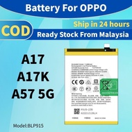 Battery Bateri Compatible For Oppo A17 A17k Batery A57 5G BLP915