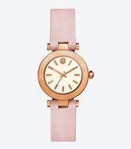 Tory Burch Classic-T Watch Blush Leather/ Gold Tone