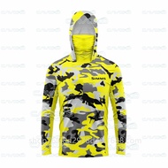 SIMMS Men Hood Fishing Shirt Long Sleeve Fishing T Shirt Uv Protection Fishing Apparel