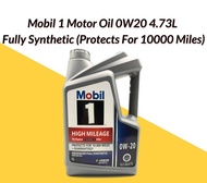 100%ORIGINAL Mobil1 High Mileage For Engines 75000+ miles 0w20 Fully Synthetic Engine Oil 4.73L Protects For 10000 Miles