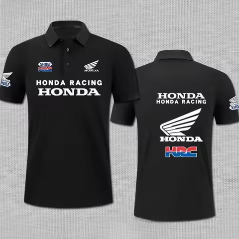 HONDA Men's and Women's POLO Shirts Locomotive Factory Team Racing Suits Motorcycle T-shirts Gold Wi