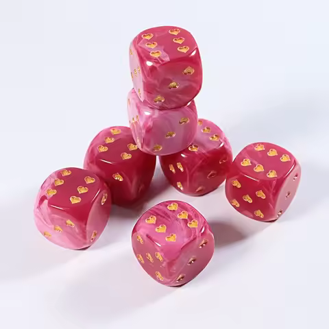 6Pcs D6 Heart-Shaped Dice