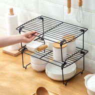 Retractable Iron Kitchen Shelf Sink Cupboard Dish Rack Condiment Shelf Kitchenware Desktop Storage Rack