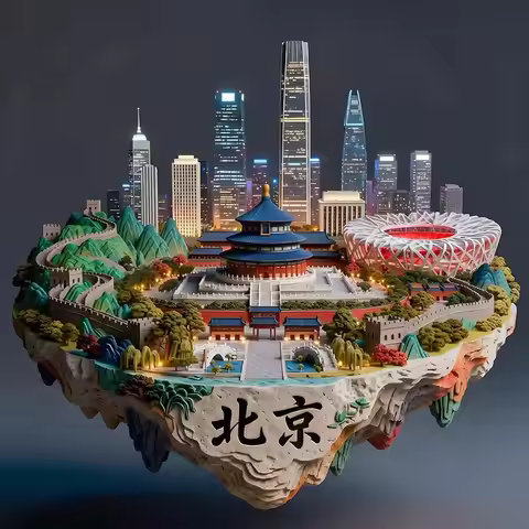 China Souvenirs Beijing Metal Fridge Magnets Shanghai Lijiang Shangri-La Shenyang Huashan Jingdezhen