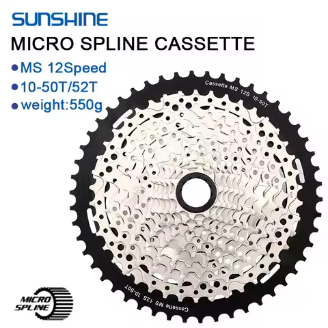 SUNSHINE 12 Speed MS Cassette 10-50T/52T MTB Micro Spline K7 12V Shimano M6100 118 Links Chain for M