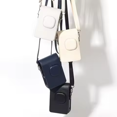 Retro Soft Mini PU Leather Camera Bag with Shoulder Strap for Instax Mini Liplay+ Camera Case