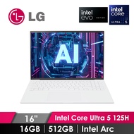 LG Gram 極致輕薄筆電 16" (Intel Core Ultra 5 125H/16GB/512GB/Intel Arc/W11/EVO認證) 冰雪白 16Z90S-G.AA54C2
