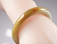 黃翡翡翠圓骨鐲手鐲 | 17.5圍 | 天然緬甸玉翡翠A貨 | 送禮