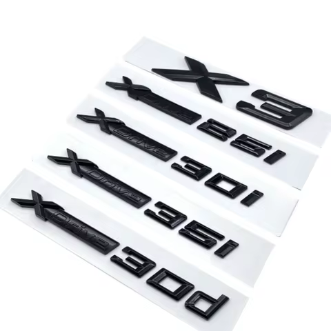 Car Emblem Sticker 3D ABS Glossy Black XDrive18i 20i 23i 25i 28i 30i 35i 40i 45i 50i 55i For BMW X1
