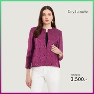 Guy Laroche แจ็คเก็ตผู้หญิง Luxury lace Cardigan Light jacket คอกลม แขนสามส่วน สีม่วง (GAHOME)