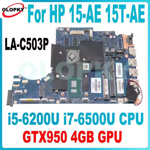 ASW50 LA-C503P Mainboard for HP 15-AE 15T-AE Laptop Mainboard with i5-6200U i7-6500U CPU GTX950 4GB 