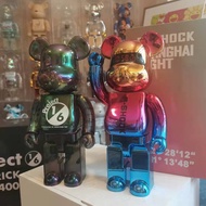 Bearbrick 400% Casio Night Violent Bear Building Block Bear 6 / 1 Electroplating Colorful Hand-made Ornaments