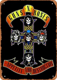 Wanfst Music Guns N Roses Metal Tin Sign Poster Vintage Art Wall Decor 12 x 8 inch