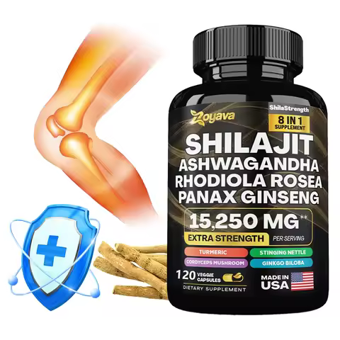 Himalaya Shilajit Ginseng Rhodiola Rosea and Ashwagandha Extract 15250mg High Strength Capsules Non-