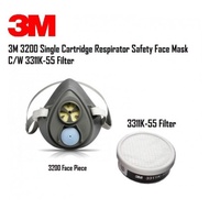 3M 3200 Reusable Single Cartridge Respirator Face Mask c/w 3311K-55 Filter