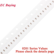 100PCS 0201 SMD Chip Ceramic Capacitor 0.5pF - 4.7uF 10pF 22pF 100pF 220pF 470pF 1nF 2.2nF 4.7nF 10n