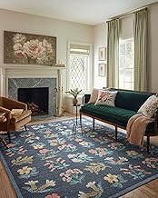 Loloi Rifle Paper Co. Rosa Collection RSA-03 Navy 2'-6" x 9'-6" Runner Rug