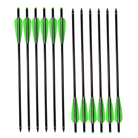 12Pcs Aluminum Crossbow Bolt 2219 8.8mm Diameter Screw Point Arrow Crossbow for Archery Hunting Outd