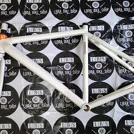 SATU SET FRAME FORK FIXIE UNITED EVOLUTION GEN 2 ALLOY 7005 PUTIH - DIRTHE SHOP