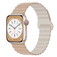สายรัดฐานสำหรับนาฬิกา Apple สาย Ultra 49มม. 44มม. 40มม. 45 41 42มม. 38มม. สร้อยข้อมือแม่เหล็กซิลิโคนสำหรับ I Watch Series 8 7 Ultra 3 5 6 SE2