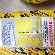 Ban Tubeless Swallow 100/80-17 Street Enduro SB-117 Semi Trail Ring 17