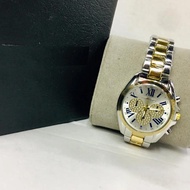 Michael Kors 3 Chronograph Fashion Dias Numeral KC Silver Dial Stainless Steel Watch for Women(Two-T