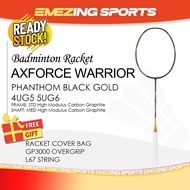 (READY STOCK) Axforce Warrior Badminton Racquet Unstrung (Free String & Grip & Cover Bag) - 4U 5U 雷霆