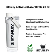 Stanley Activate Shaker Bottle 20 oz, Chalk. Leakproof Insulated Stainless Steel Shaker.