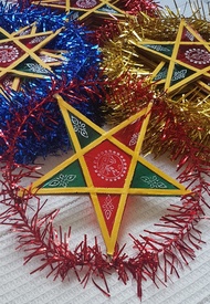 Sỉ 10-100 cái Lồng đèn ông sao truyền thống hình ngôi sao lồng đèn trung thu Việt Nam dài 25-40-50cm